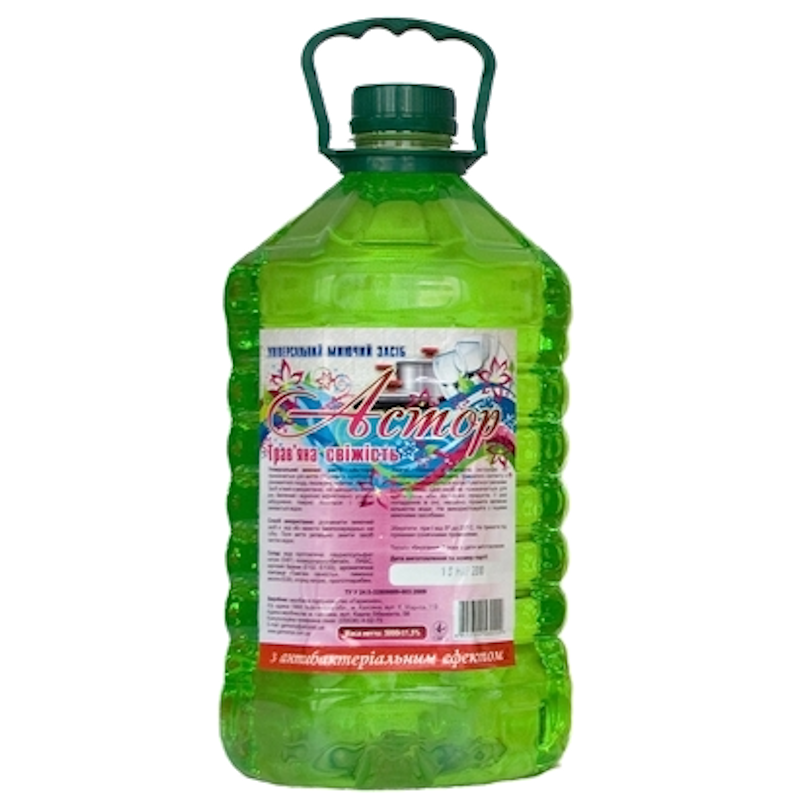 Засіб для ручного миття посуду АСТОР Трав'яна свіжість, 5л